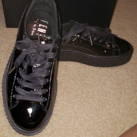 Fenty Black on black  Patent Leather Puma - Picture 7 of 8
